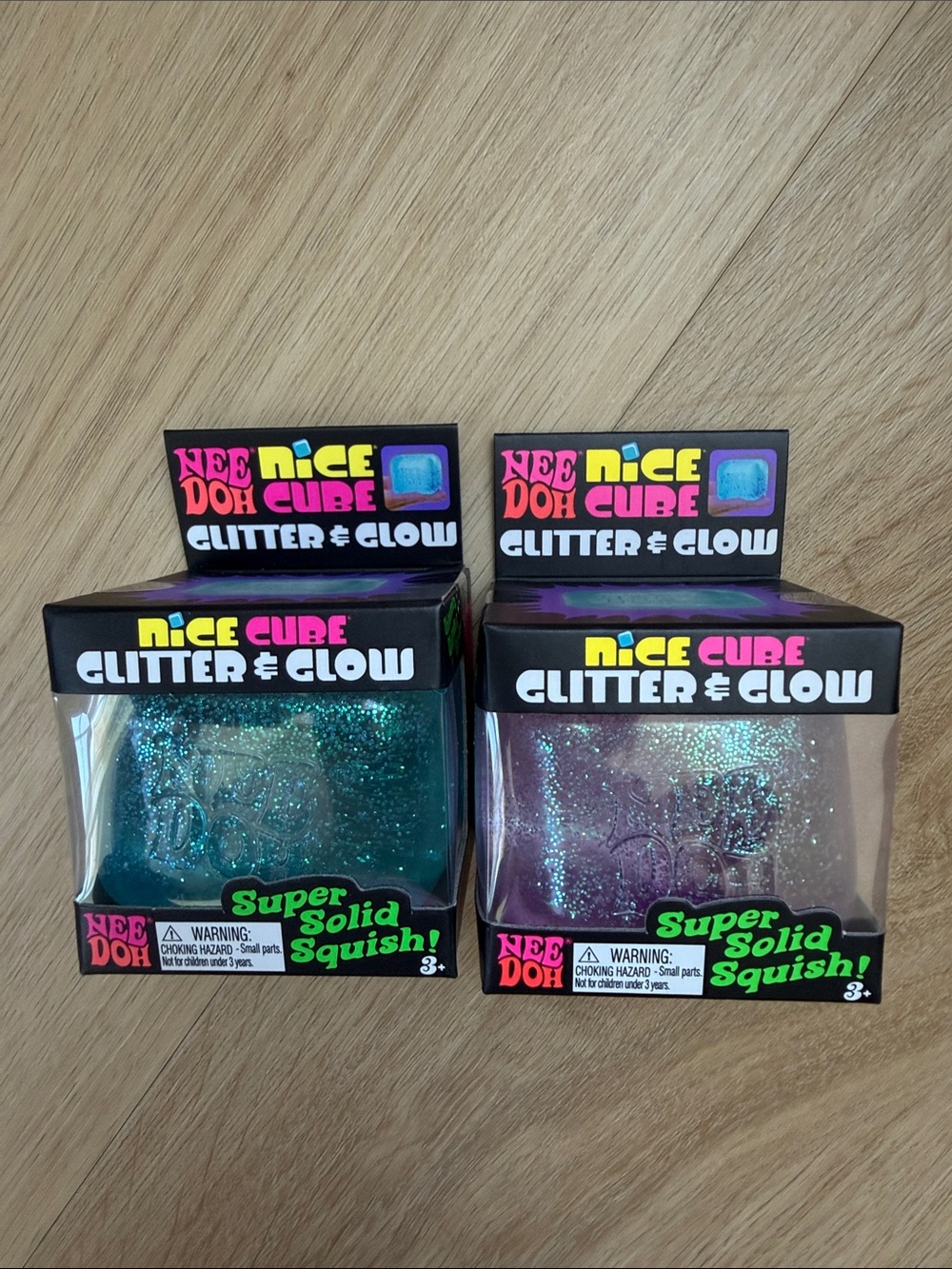 NeeDoh Nice Cube Glitter & Glow 2 pack